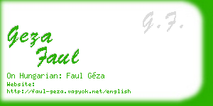 geza faul business card