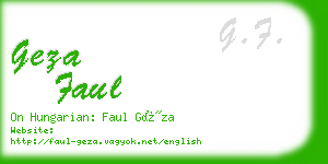 geza faul business card